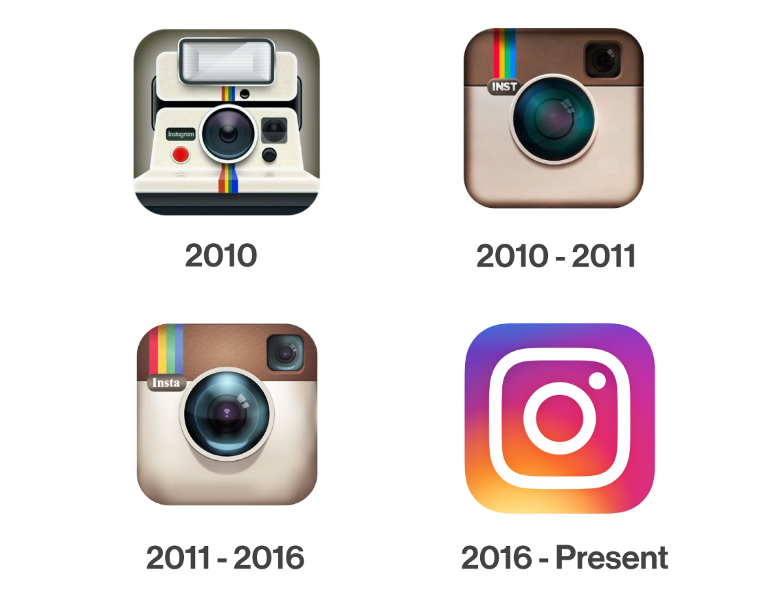 Instagram Logos before and after Logo Design